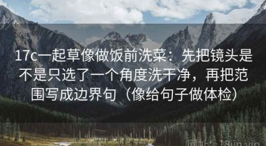 17c一起草像做饭前洗菜：先把镜头是不是只选了一个角度洗干净，再把范围写成边界句（像给句子做体检）